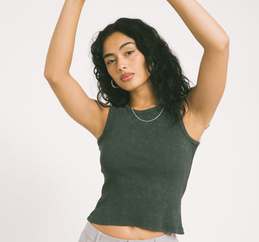 Maya Washed Tank Top Black - Things I Like Things I Love