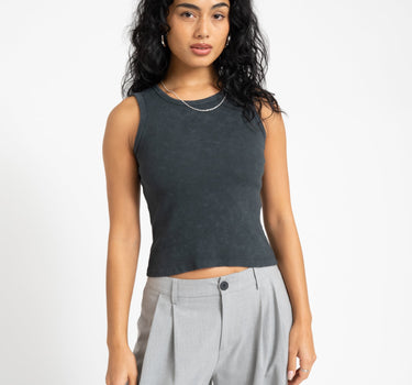 Maya Washed Tank Top Black - Things I Like Things I Love