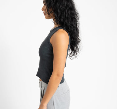 Maya Washed Tank Top Black - Things I Like Things I Love