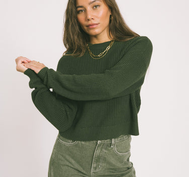 Maysa O - Neck Knit Kombu Green - Things I Like Things I Love