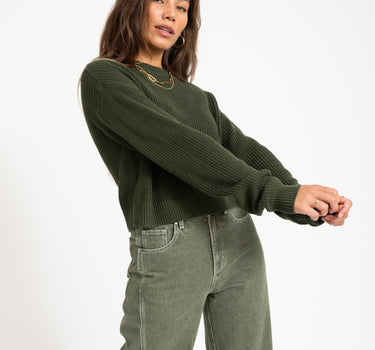 Maysa O - Neck Knit Kombu Green - Things I Like Things I Love