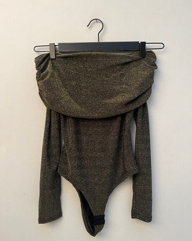Megan Off - shoulder Glittery Body Gold - Things I Like Things I Love