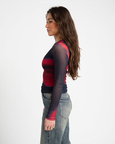 Melia Mesh Top Maritime Blue Flower - Things I Like Things I Love