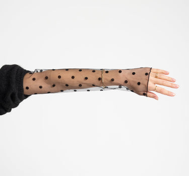 Mesh Polkadot Open Gloves Black - Things I Like Things I Love