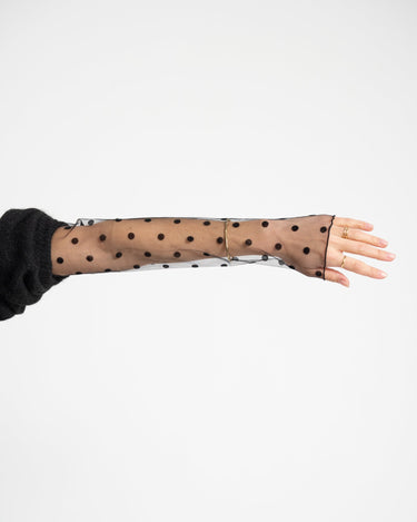 Mesh Polkadot Open Gloves Black - Things I Like Things I Love