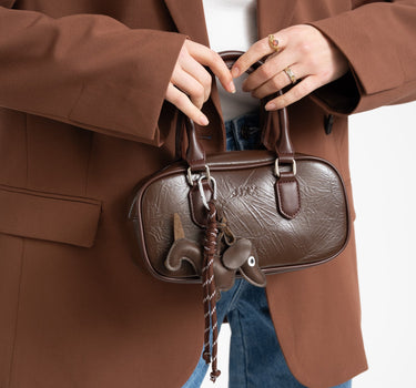 Mia Crossover Charm Bag Seal Brown - Things I Like Things I Love