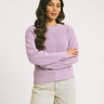 Mila Twist Crew Neck Knit Purple Rose - Things I Like Things I Love