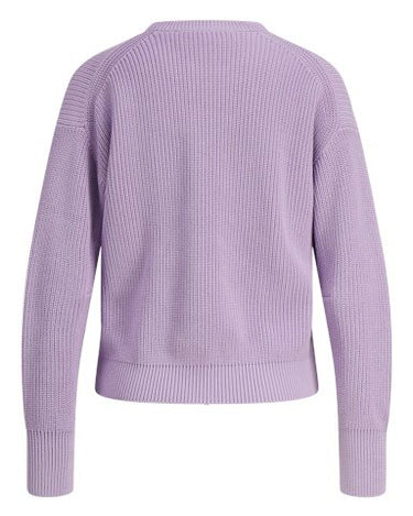 Mila Twist Crew Neck Knit Purple Rose - Things I Like Things I Love