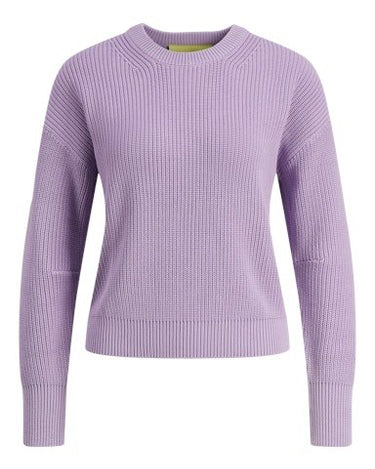 Mila Twist Crew Neck Knit Purple Rose - Things I Like Things I Love