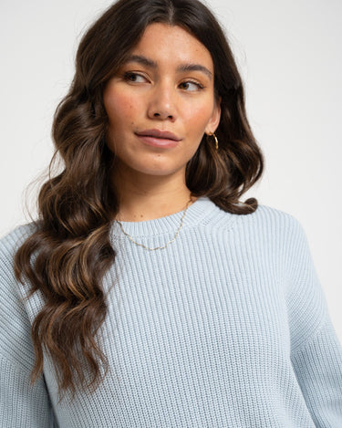 Mila Twist Crew Neck Knit Skyway - Things I Like Things I Love
