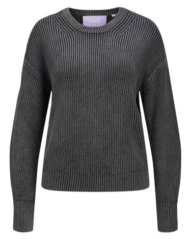 Mila Twist Wash Crew Neck Knit Black - Things I Like Things I Love