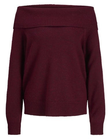 Minka Off Shoulder Knit Cabernet - Things I Like Things I Love