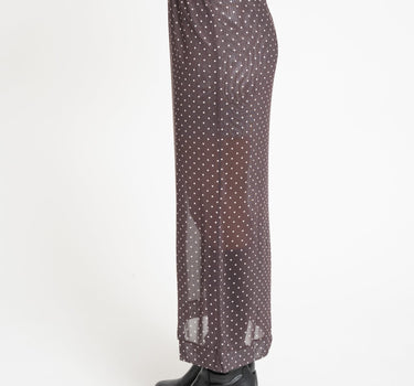 Minna Mesh Straight Skirt Seal Brown Polka Dot - Things I Like Things I Love