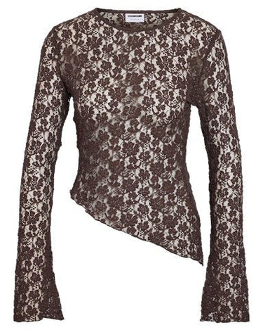 Miriam Assymetric Top Chocolate Brown - Things I Like Things I Love