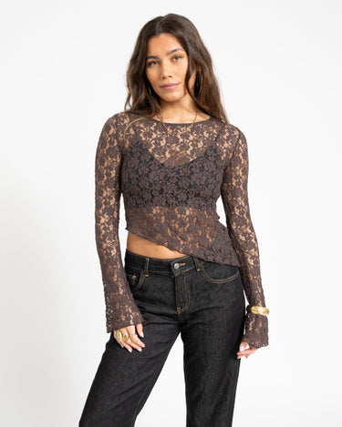 Miriam Assymetric Top Chocolate Brown - Things I Like Things I Love