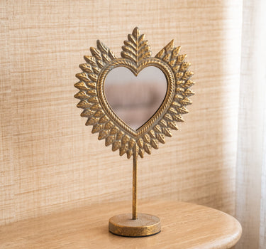 Mirror On Base Heart Gold - Things I Like Things I Love