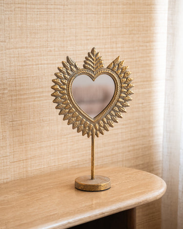 Mirror On Base Heart Gold - Things I Like Things I Love