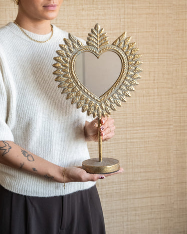 Mirror On Base Heart Gold - Things I Like Things I Love