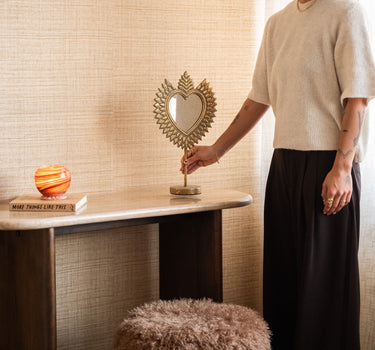 Mirror On Base Heart Gold - Things I Like Things I Love