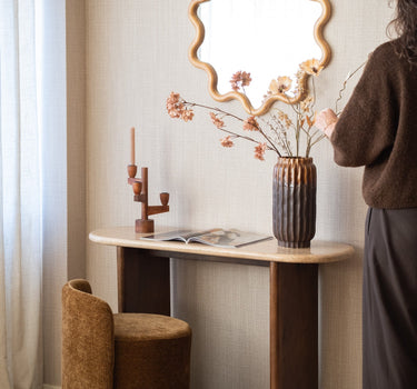 Mirror Wavy Woody Round - Medium - Things I Like Things I Love