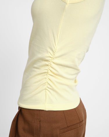 Molly O - neck Ruching Top French Vanilla - Things I Like Things I Love