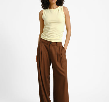 Molly O - neck Ruching Top French Vanilla - Things I Like Things I Love