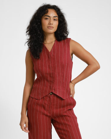 MSCH Claritte Waistcoat Red - Things I Like Things I Love