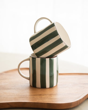 Mug Mykonos Green Stripe - Things I Like Things I Love