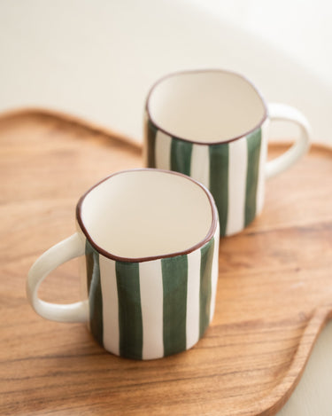 Mug Mykonos Green Stripe - Things I Like Things I Love