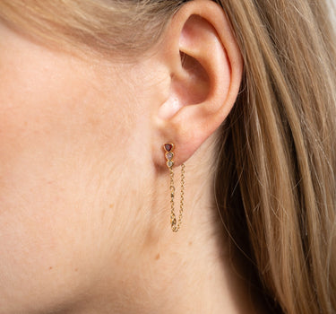 Multi heart chain earring Gold - Things I Like Things I Love
