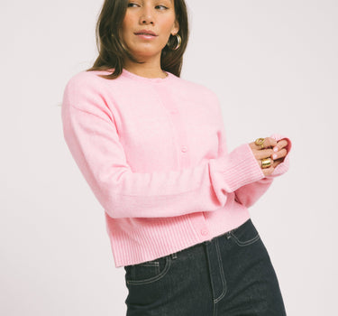 Natalie Diverse Cardigan Knit Pink - Things I Like Things I Love