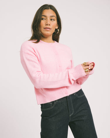 Natalie Diverse Cardigan Knit Pink - Things I Like Things I Love