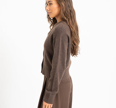 Natalie Diverse Cardigan Knit Seal Brown - Things I Like Things I Love