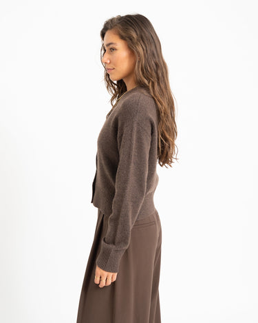 Natalie Diverse Cardigan Knit Seal Brown - Things I Like Things I Love