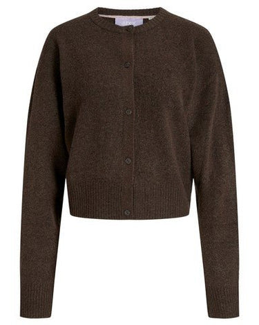Natalie Diverse Cardigan Knit Seal Brown - Things I Like Things I Love