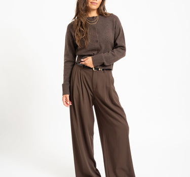 Natalie Diverse Cardigan Knit Seal Brown - Things I Like Things I Love