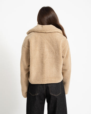 Nati Crop Teddy Jacket Birch - Things I Like Things I Love