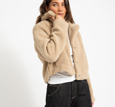 Nati Crop Teddy Jacket Birch - Things I Like Things I Love