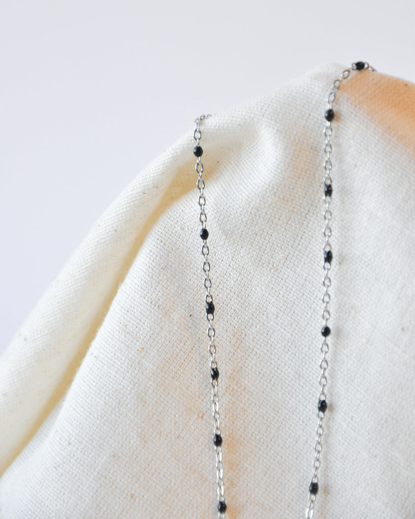 Necklace Dot Black Silver - Things I Like Things I Love