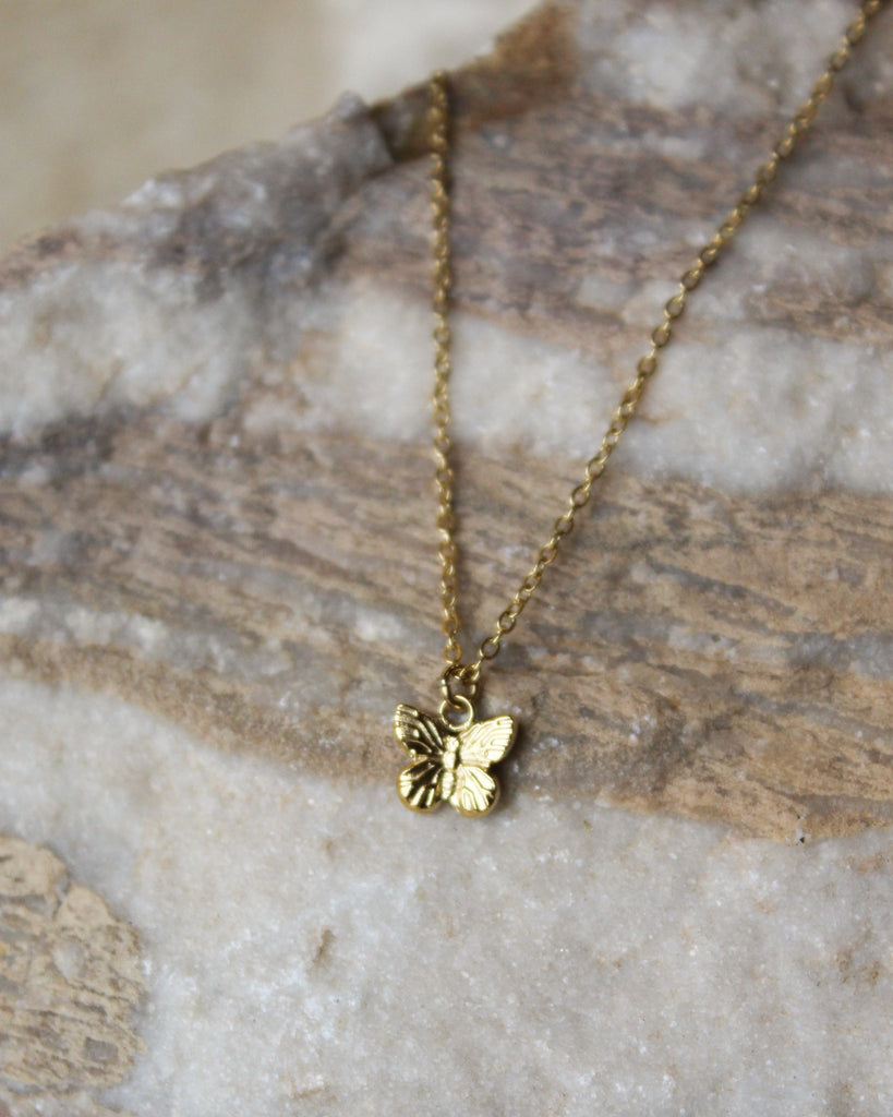 Necklace Gold Butterfly Babe - Things I Like Things I Love