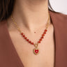 Necklace Heart Burgundy - Things I Like Things I Love
