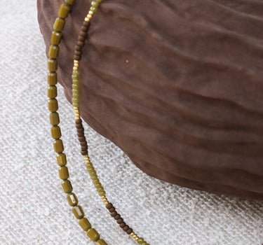 Necklace Lasso Gold Green - Things I Like Things I Love