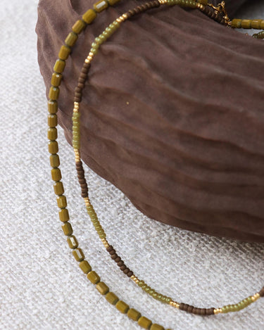 Necklace Lasso Gold Green - Things I Like Things I Love