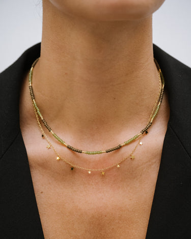 Necklace Lasso Gold Green - Things I Like Things I Love