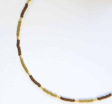 Necklace Lasso Gold Green - Things I Like Things I Love