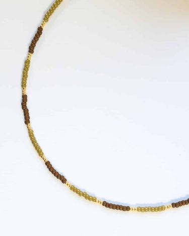 Necklace Lasso Gold Green - Things I Like Things I Love