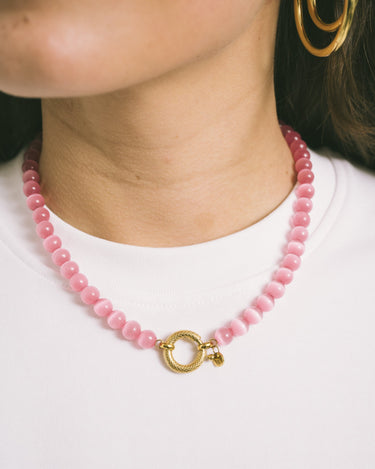 Necklace Pink Snake Gold Pink - Things I Like Things I Love