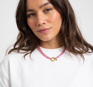 Necklace Pink Snake Gold Pink - Things I Like Things I Love