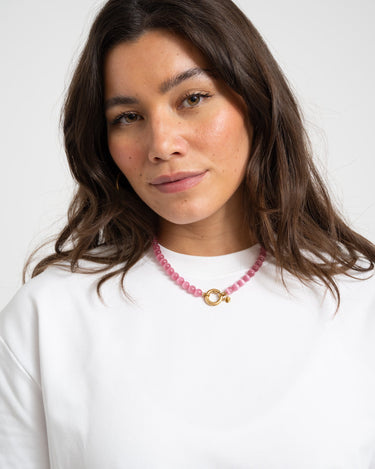 Necklace Pink Snake Gold Pink - Things I Like Things I Love