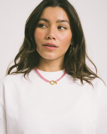 Necklace Pink Snake Gold Pink - Things I Like Things I Love